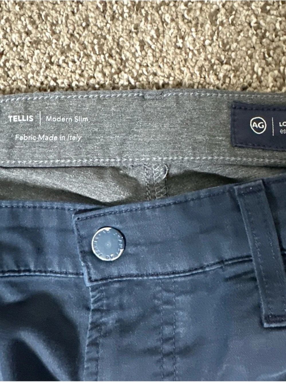 Ag Adriano Goldschmied Navy Slim Chinos